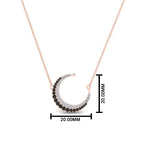 Load image into Gallery viewer, half-moon-necklace-pendant-with-black-diamond-in-FDPD9197GBLACKANGLE1-NL-RG
