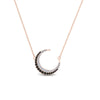 Load image into Gallery viewer, half-moon-necklace-pendant-with-black-diamond-in-FDPD9197GBLACKANGLE1-NL-RG