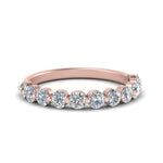 Load image into Gallery viewer, half-way-single-prong-diamond-wedding-band-ring-in-rose-gold-FD9478B(0.75ct)-NL-RG