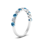 Load image into Gallery viewer, half-way-single-prong-diamond-wedding-band-ring-with-blue-topaz-in-white-gold-FD9478B(0.75ct)GICBLTO-NL-WG