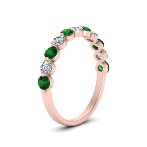 half-way-single-prong-diamond-wedding-band-ring-with-emerald-in-rose-gold-FD9478B(0.75ct)GEMGR-NL-RG