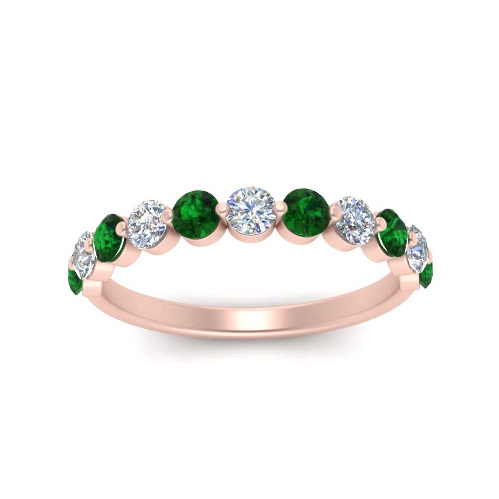 half-way-single-prong-diamond-wedding-band-ring-with-emerald-in-rose-gold-FD9478B(0.75ct)GEMGR-NL-RG