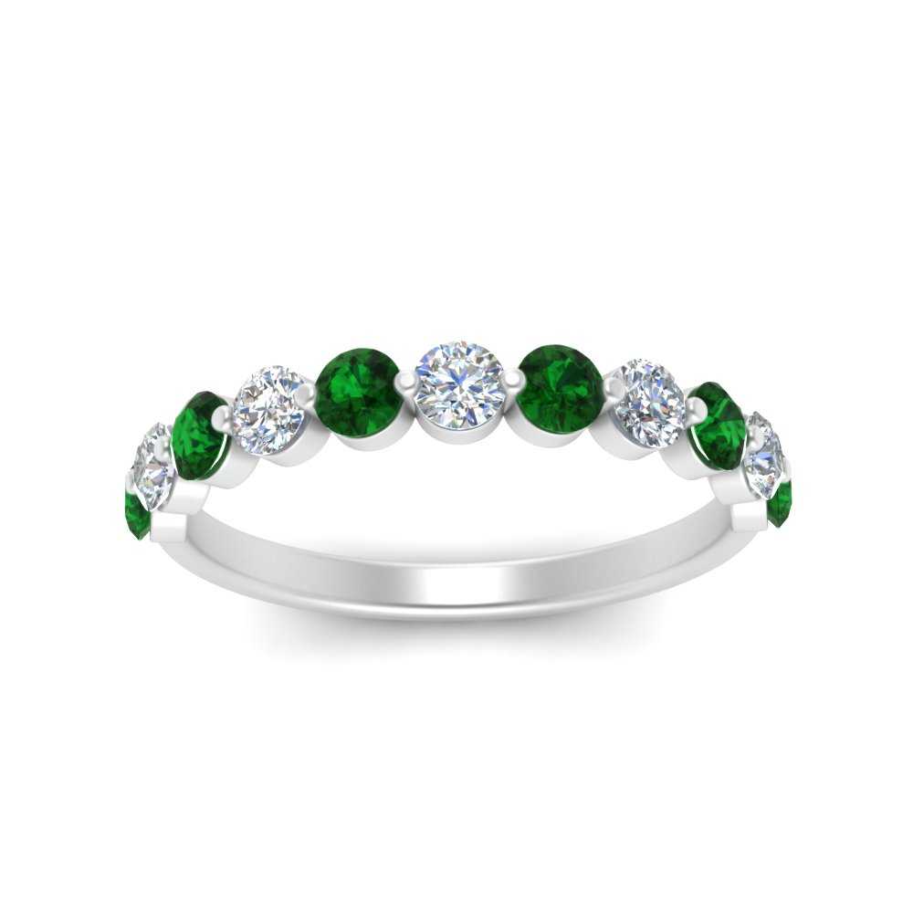 half-way-single-prong-diamond-wedding-band-ring-with-emerald-in-white-gold-FD9478B(0.75ct)GEMGR-NL-WG