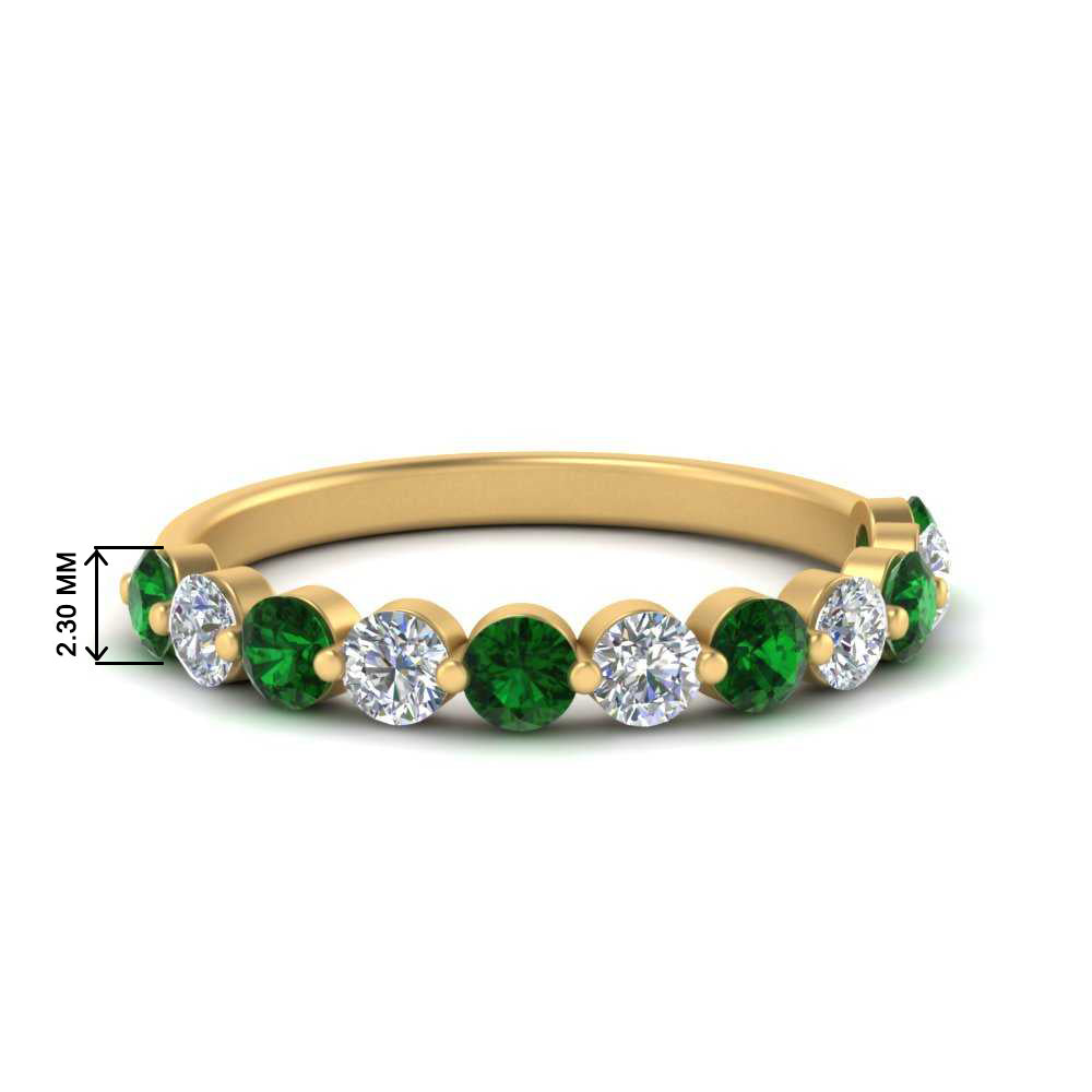 half-way-single-prong-diamond-wedding-band-ring-with-emerald-in-yellow-gold-FD9478B(0.75ct)GEMGR-NL-YG