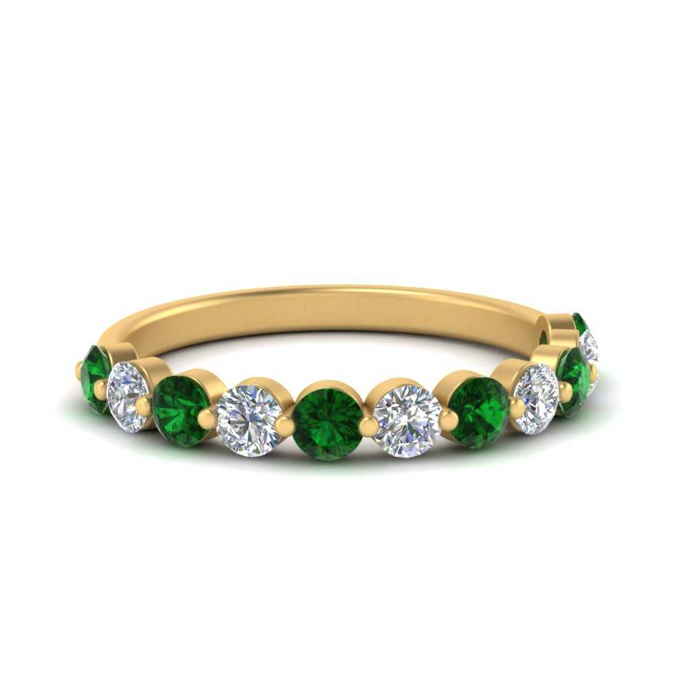 half-way-single-prong-diamond-wedding-band-ring-with-emerald-in-yellow-gold-FD9478B(0.75ct)GEMGR-NL-YG
