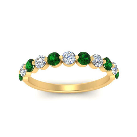 half-way-single-prong-diamond-wedding-band-ring-with-emerald-in-yellow-gold-FD9478B(0.75ct)GEMGR-NL-YG