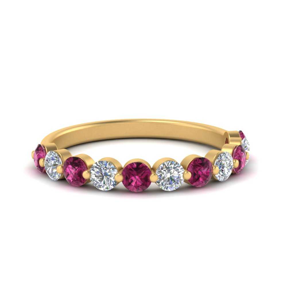 half-way-single-prong-diamond-wedding-band-ring-with-pink-sapphire-in-yellow-gold-FD9478B(0.75ct)GSADRPI-NL-YG