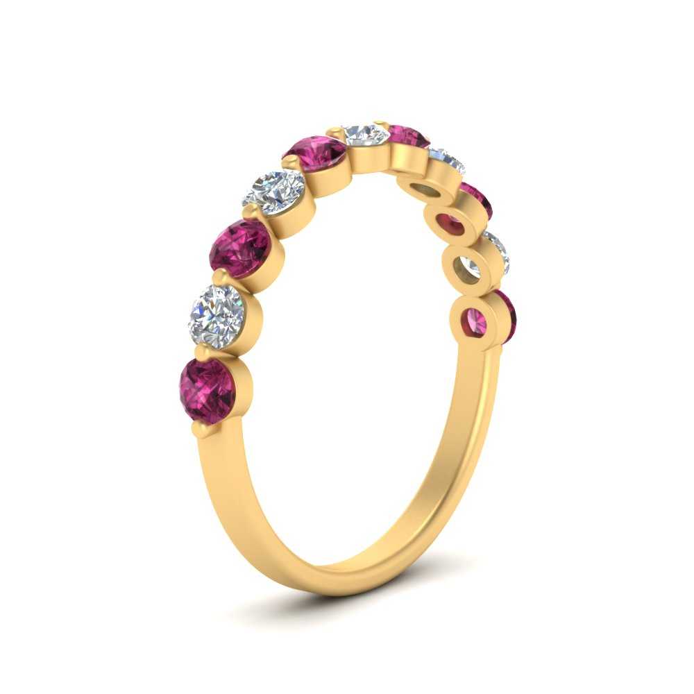 half-way-single-prong-diamond-wedding-band-ring-with-pink-sapphire-in-yellow-gold-FD9478B(0.75ct)GSADRPI-NL-YG