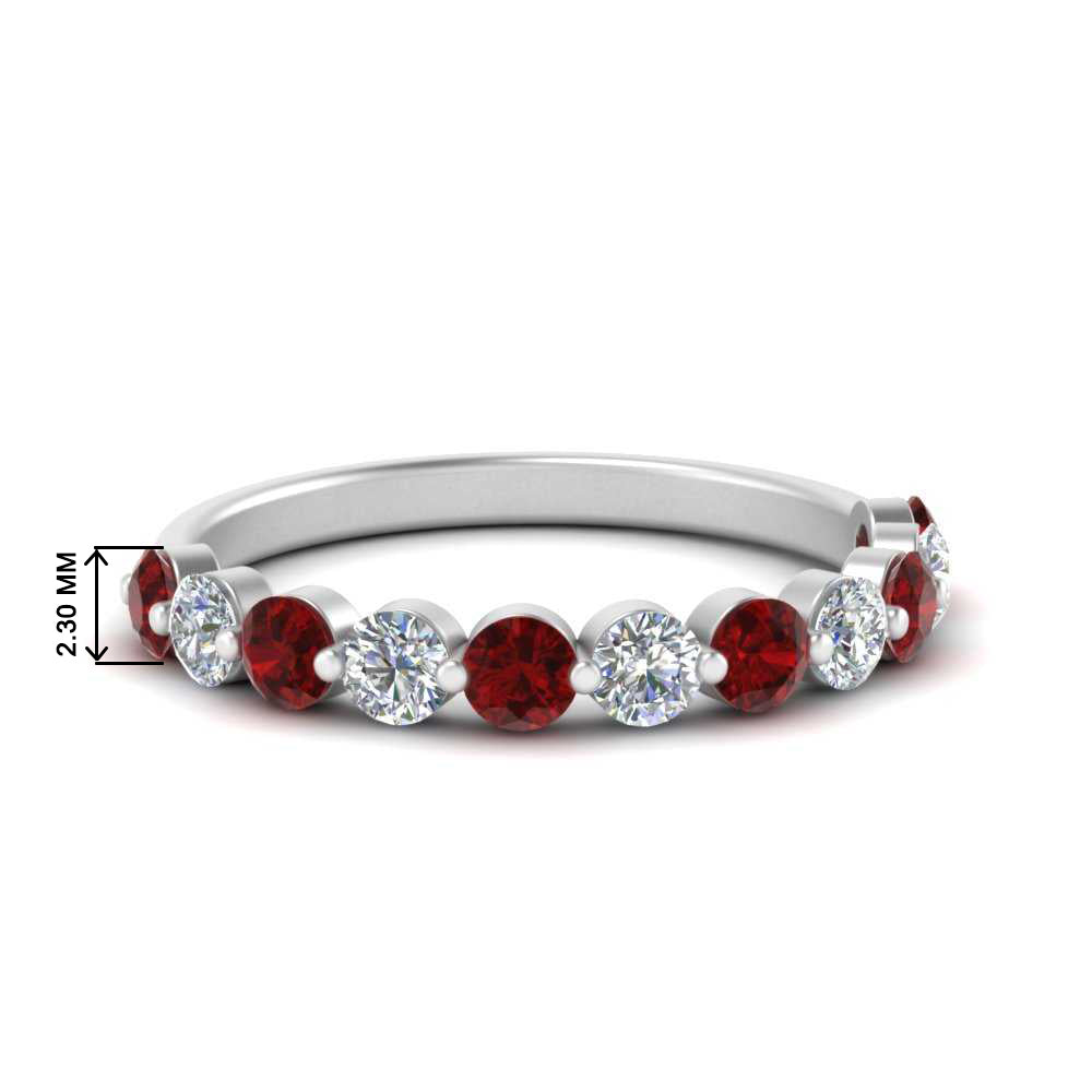 half-way-single-prong-diamond-wedding-band-ring-with-ruby-in-white-gold-FD9478B(0.75ct)GRUDR-NL-WG