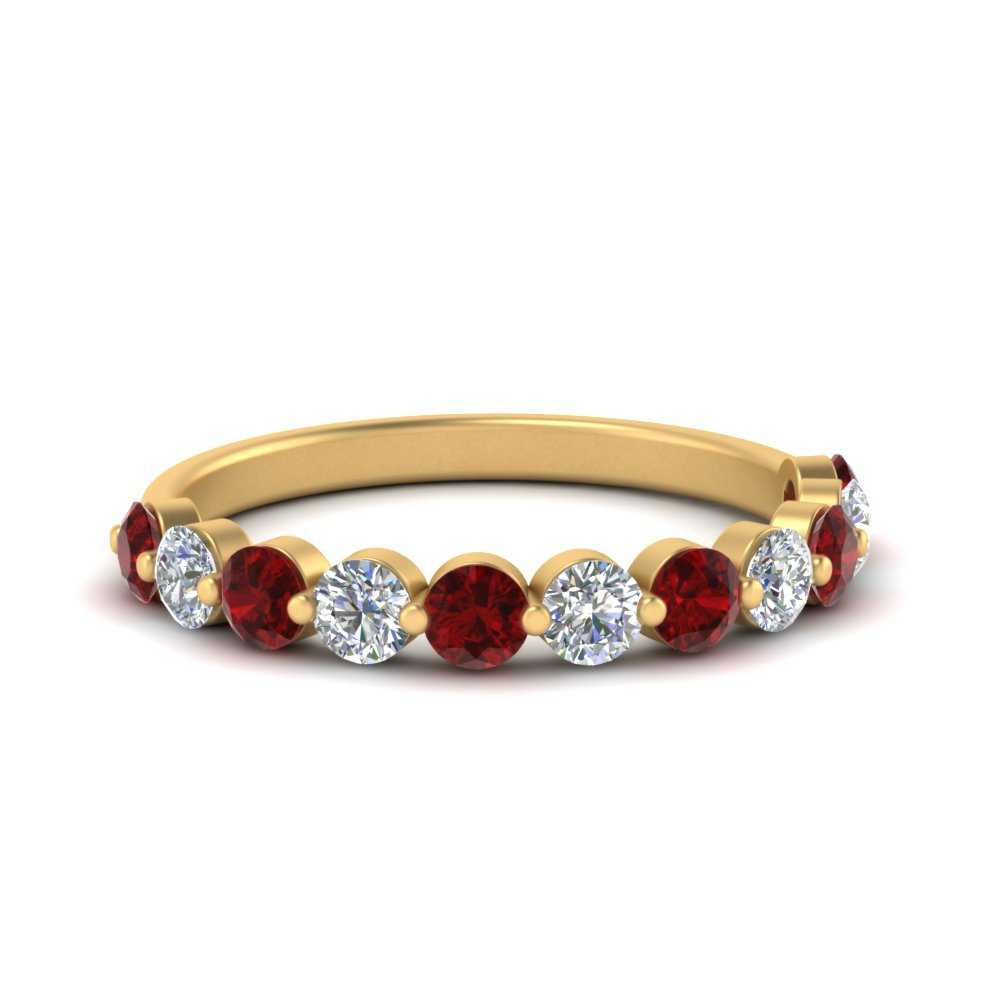 half-way-single-prong-diamond-wedding-band-ring-with-ruby-in-yellow-gold-FD9478B(0.75ct)GRUDR-NL-YG