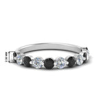 Load image into Gallery viewer, half-way-single-prong-wedding-band-ring-with-black-diamond-in-white-gold-FD9478B(0.75ct)GBLACK-NL-WG