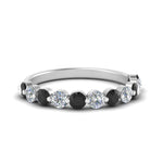 Load image into Gallery viewer, half-way-single-prong-wedding-band-ring-with-black-diamond-in-white-gold-FD9478B(0.75ct)GBLACK-NL-WG