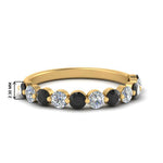 Load image into Gallery viewer, half-way-single-prong-wedding-band-ring-with-black-diamond-in-yellow-gold-FD9478B(0.75ct)GBLACK-NL-YG