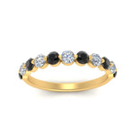 Load image into Gallery viewer, half-way-single-prong-wedding-band-ring-with-black-diamond-in-yellow-gold-FD9478B(0.75ct)GBLACK-NL-YG