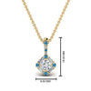 Load image into Gallery viewer, halo-baguette-with-round-diamond-pendant-with-blue-topaz-in-FDPD242GICBLTO-NL-YG