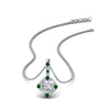 Load image into Gallery viewer, halo-baguette-with-round-diamond-pendant-with-emerald-in-FDPD242GEMGR-NL-WG