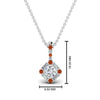 Load image into Gallery viewer, halo-baguette-with-round-diamond-pendant-with-orange-sapphire-in-FDPD242GSAOR-NL-WG