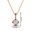 Load image into Gallery viewer, halo-baguette-with-round-diamond-pendant-with-orange-sapphire-in-FDPD242GSAOR-NL-YG