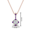Load image into Gallery viewer, halo-baguette-with-round-diamond-pendant-with-purple-topaz-in-FDPD242GVITO-NL-RG