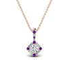 Load image into Gallery viewer, halo-baguette-with-round-diamond-pendant-with-purple-topaz-in-FDPD242GVITO-NL-RG