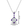 Load image into Gallery viewer, halo-baguette-with-round-diamond-pendant-with-purple-topaz-in-FDPD242GVITO-NL-WG