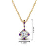 Load image into Gallery viewer, halo-baguette-with-round-diamond-pendant-with-purple-topaz-in-FDPD242GVITO-NL-YG
