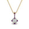 Load image into Gallery viewer, halo-baguette-with-round-diamond-pendant-with-purple-topaz-in-FDPD242GVITO-NL-YG