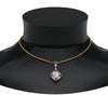 Load image into Gallery viewer, halo-baguette-with-round-diamond-pendant-with-purple-topaz-in-FDPD242GVITO-NL-YG