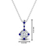 Load image into Gallery viewer, halo-baguette-with-round-diamond-pendant-with-sapphire-in-FDPD242GSABL-NL-WG