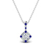 Load image into Gallery viewer, halo-baguette-with-round-diamond-pendant-with-sapphire-in-FDPD242GSABL-NL-WG