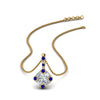 Load image into Gallery viewer, halo-baguette-with-round-diamond-pendant-with-sapphire-in-FDPD242GSABL-NL-YG