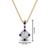 Load image into Gallery viewer, halo-baguette-with-round-diamond-pendant-with-sapphire-in-FDPD242GSABL-NL-YG
