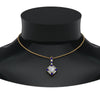 Load image into Gallery viewer, halo-baguette-with-round-diamond-pendant-with-sapphire-in-FDPD242GSABL-NL-YG