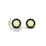 Load image into Gallery viewer, halo-black-diamond-jacket-earring-for-1-carat-studs-in-yellow-gold-fdear11307gblackangle2-1.00ct-nl-yg-hw
