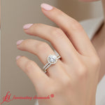 Load image into Gallery viewer, halo-diamond-wedding-ring-set-yellow-gold-fdens9957-model
