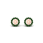 Load image into Gallery viewer, halo-emerald-jacket-earring-for-1-carat-studs-in-rose-gold-fdear11307gemgrangle2-1.00ct-nl-rg
