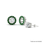 Load image into Gallery viewer, halo-emerald-jacket-earring-for-1-carat-studs-in-white-gold-fdear11307gemgrangle3-1.00ct-nl-wg

