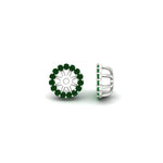 Load image into Gallery viewer, halo-emerald-jacket-earring-for-1-carat-studs-in-white-gold-fdear11307gemgrangle4-1.00ct-nl-wg
