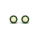 Load image into Gallery viewer, halo-emerald-jacket-earring-for-1-carat-studs-in-yellow-gold-fdear11307gemgrangle2-1.00ct-nl-yg
