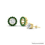 Load image into Gallery viewer, halo-emerald-jacket-earring-for-1-carat-studs-in-yellow-gold-fdear11307gemgrangle3-1.00ct-nl-yg
