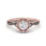 Load image into Gallery viewer, halo-filigree-twisted-black-diamond-engagement-ring-in-FD124061RORGBLACKANGLE3-NL-RG
