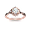 Load image into Gallery viewer, halo-filigree-twisted-black-diamond-engagement-ring-in-FD124061RORGBLACKANGLE3-NL-RG