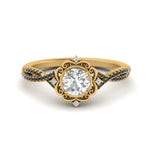 Load image into Gallery viewer, halo-filigree-twisted-black-diamond-engagement-ring-in-FD124061RORGBLACKANGLE3-NL-YG
