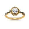 Load image into Gallery viewer, halo-filigree-twisted-black-diamond-engagement-ring-in-FD124061RORGBLACKANGLE3-NL-YG
