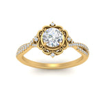 Load image into Gallery viewer, halo-filigree-twisted-diamond-engagement-ring-in-FD124061RORANGLE3-NL-YG
