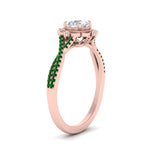 Load image into Gallery viewer, halo-filigree-twisted-emerald-engagement-ring-in-FD124061RORGEMGRANGLE3-NL-RG
