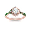 Load image into Gallery viewer, halo-filigree-twisted-emerald-engagement-ring-in-FD124061RORGEMGRANGLE3-NL-RG