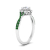 Load image into Gallery viewer, halo-filigree-twisted-emerald-engagement-ring-in-FD124061RORGEMGRANGLE3-NL-WG