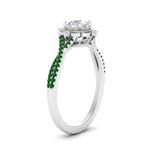 Load image into Gallery viewer, halo-filigree-twisted-emerald-engagement-ring-in-FD124061RORGEMGRANGLE3-NL-WG
