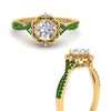 Load image into Gallery viewer, halo-filigree-twisted-emerald-engagement-ring-in-FD124061RORGEMGRANGLE3-NL-YG